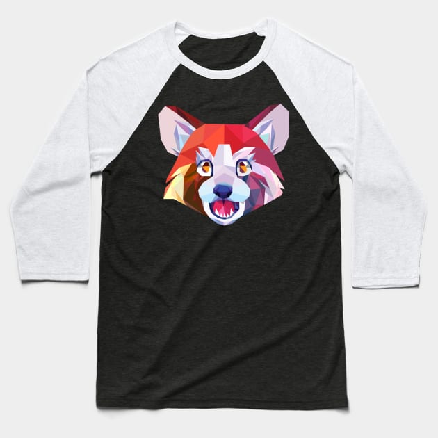 Low-Poly Redpanda Baseball T-Shirt by Baja Gryphon